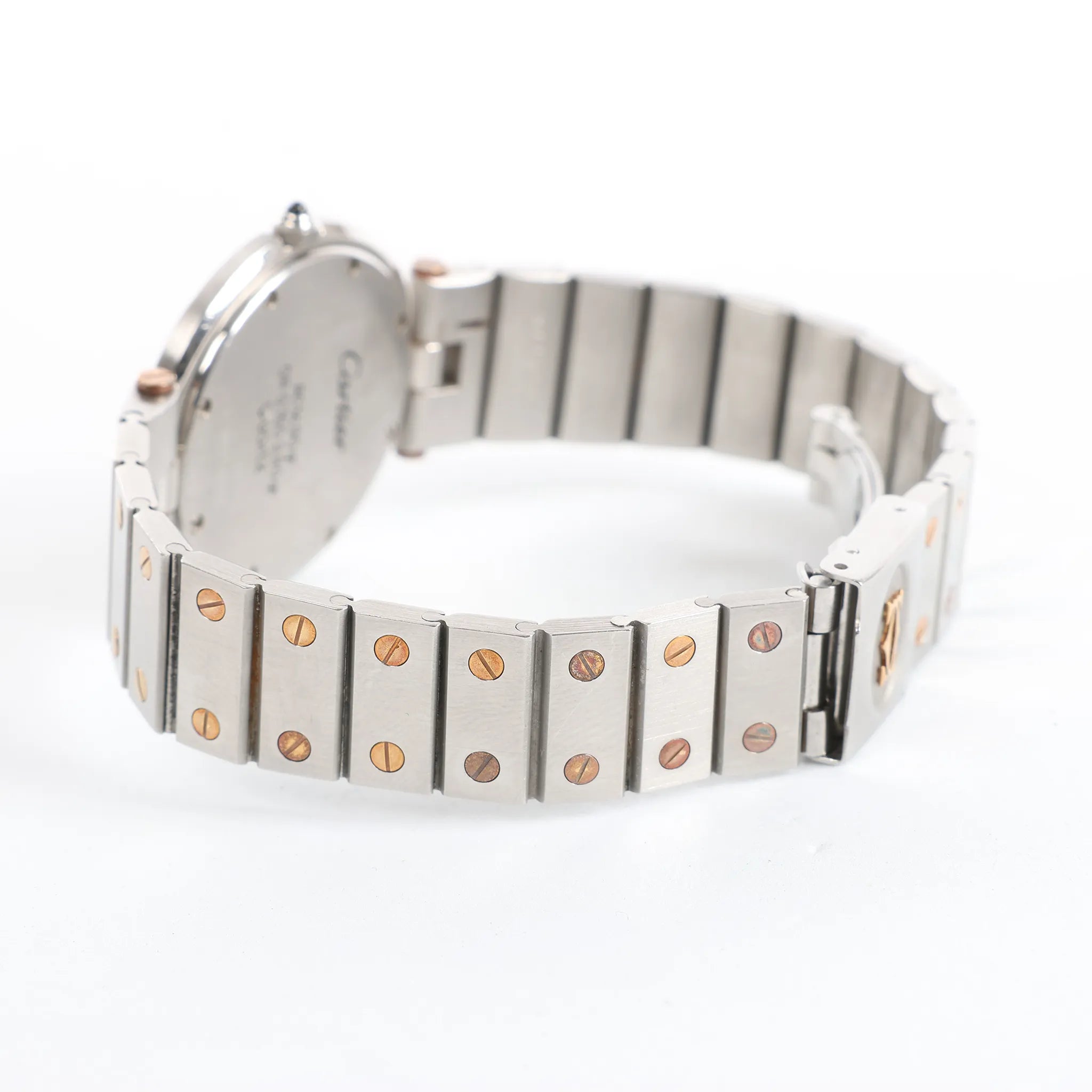 Cartier Santos 83038288 8191204082 SS×YG QZ Watch with White Dial