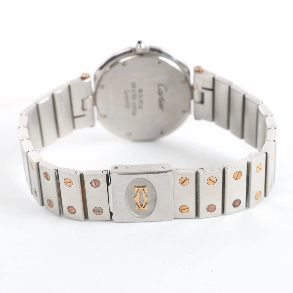 Cartier Santos 83038288 8191204082 SS×YG QZ Watch with White Dial