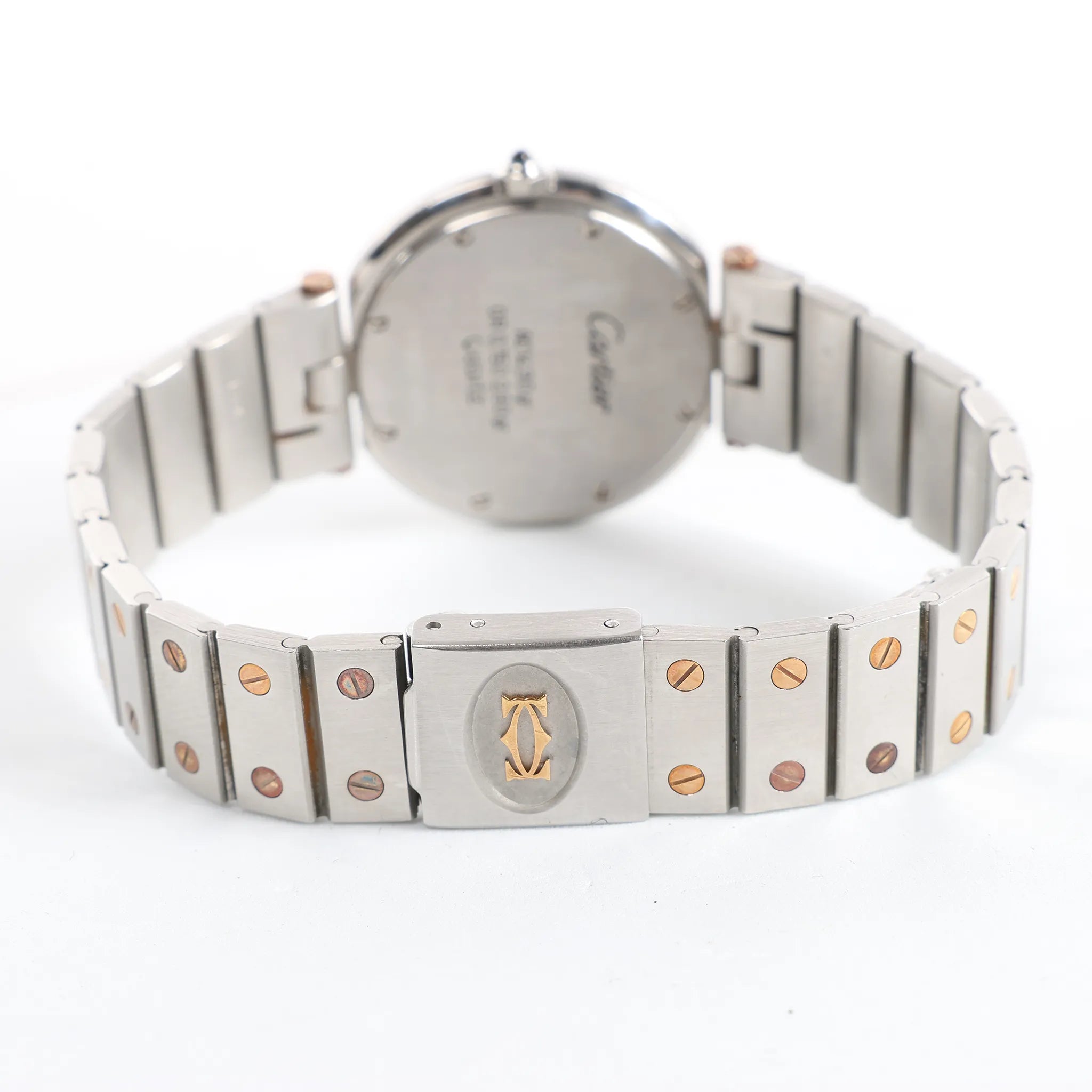 Cartier Santos 83038288 8191204082 SS×YG QZ Watch with White Dial