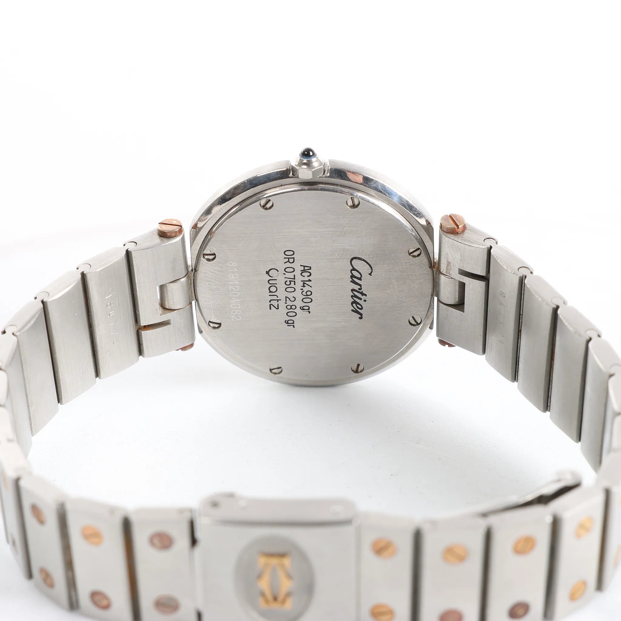 Cartier Santos 83038288 8191204082 SS×YG QZ Watch with White Dial