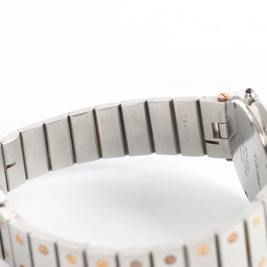 Cartier Santos 83038288 8191204082 SS×YG QZ Watch with White Dial