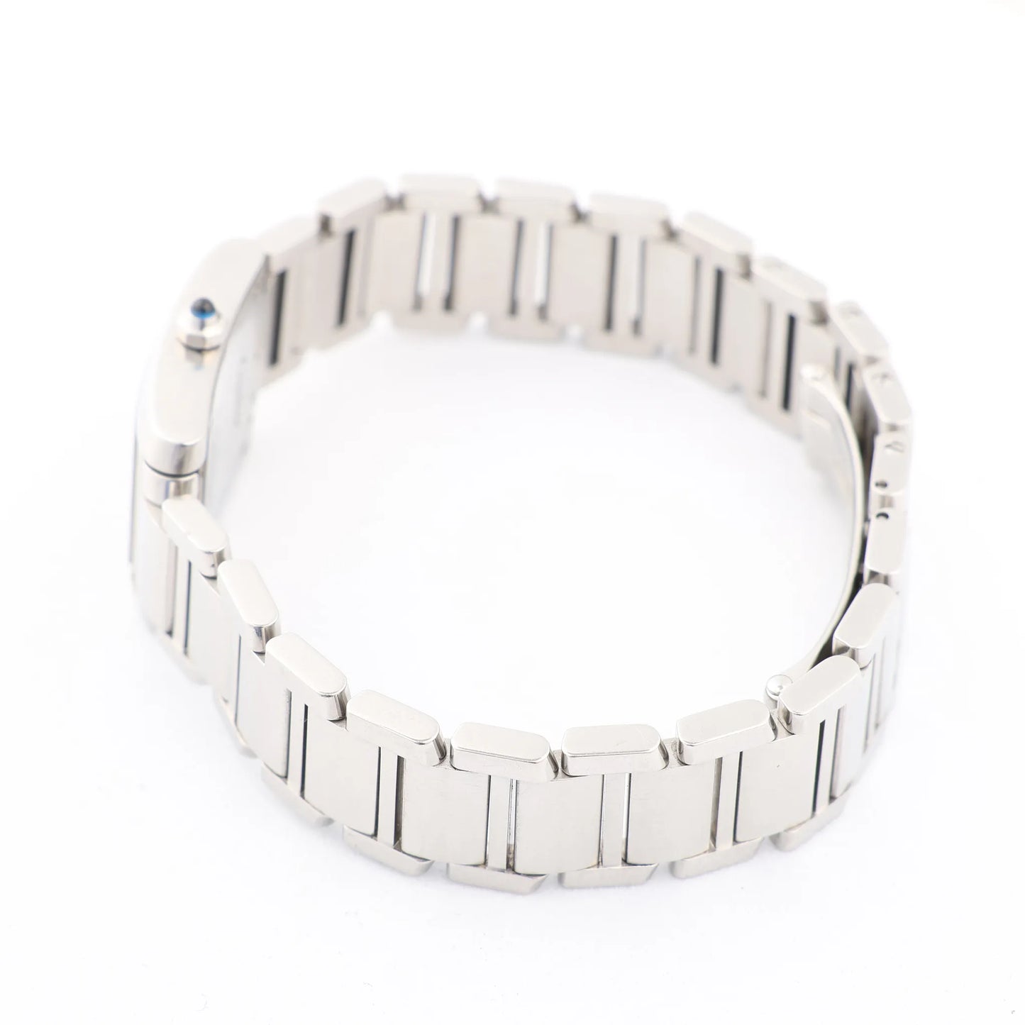 Cartier Tank Française SM W51008Q3 SS x QZ Uhr mit silbernem Zifferblatt