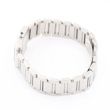 Cartier Tank Française SM W51008Q3 SS x QZ Uhr mit silbernem Zifferblatt