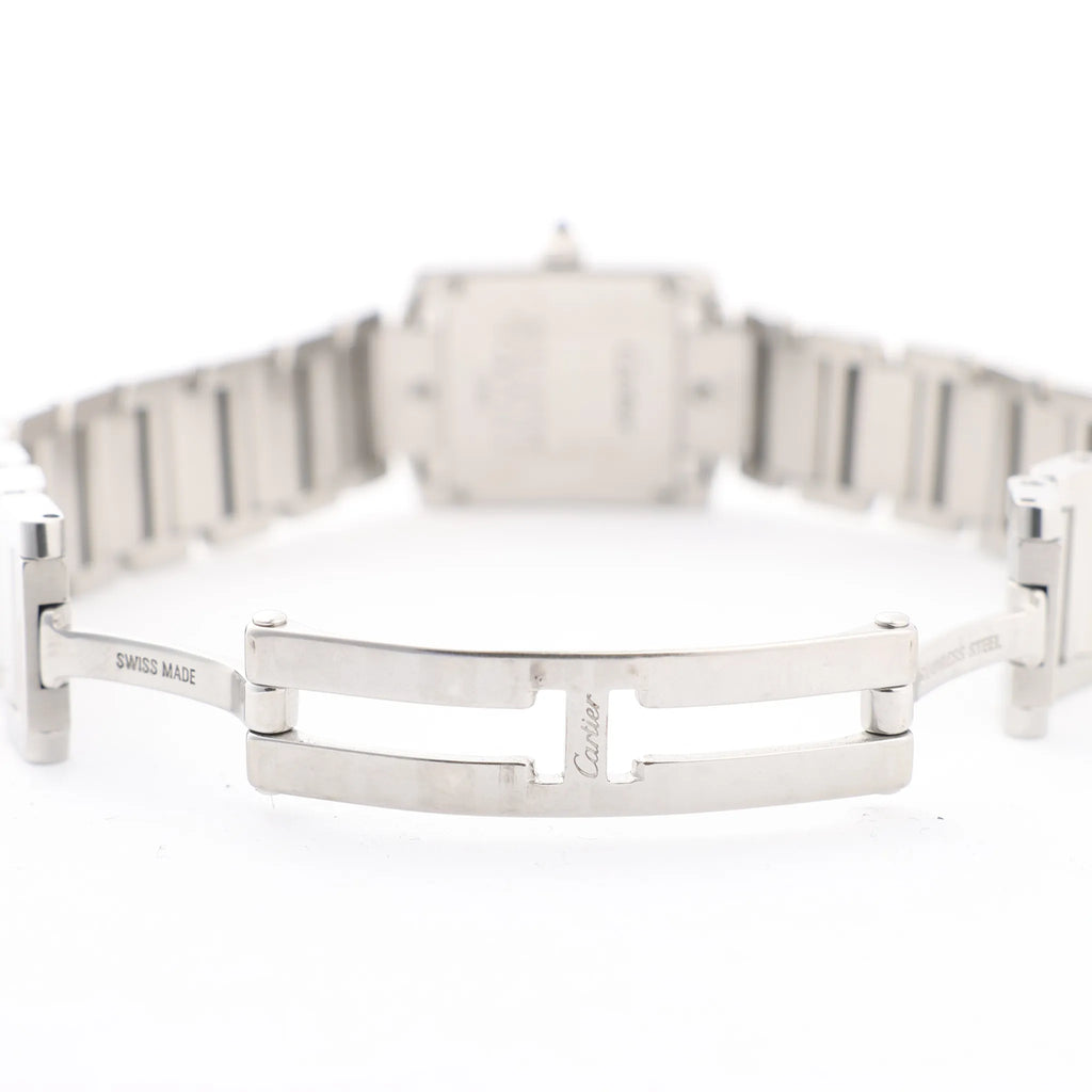 Cartier Tank Francaise SM W51008Q3 SS x QZ Watch with Silver Dial