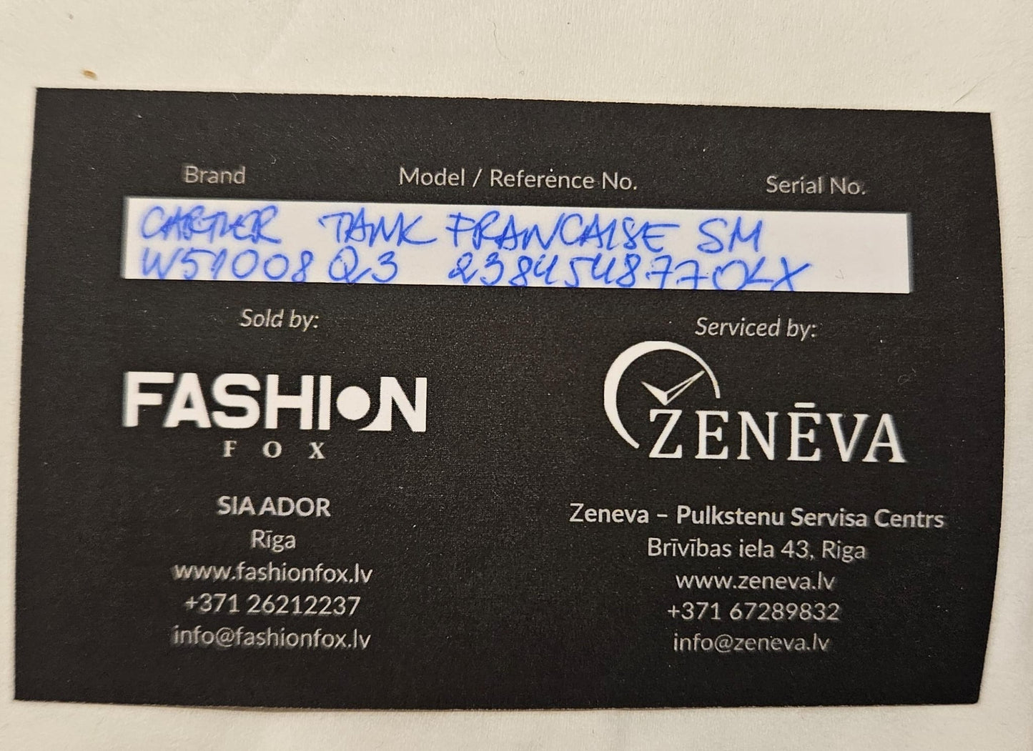 Cartier Tank Française SM W51008Q3 SS x QZ Uhr mit silbernem Zifferblatt