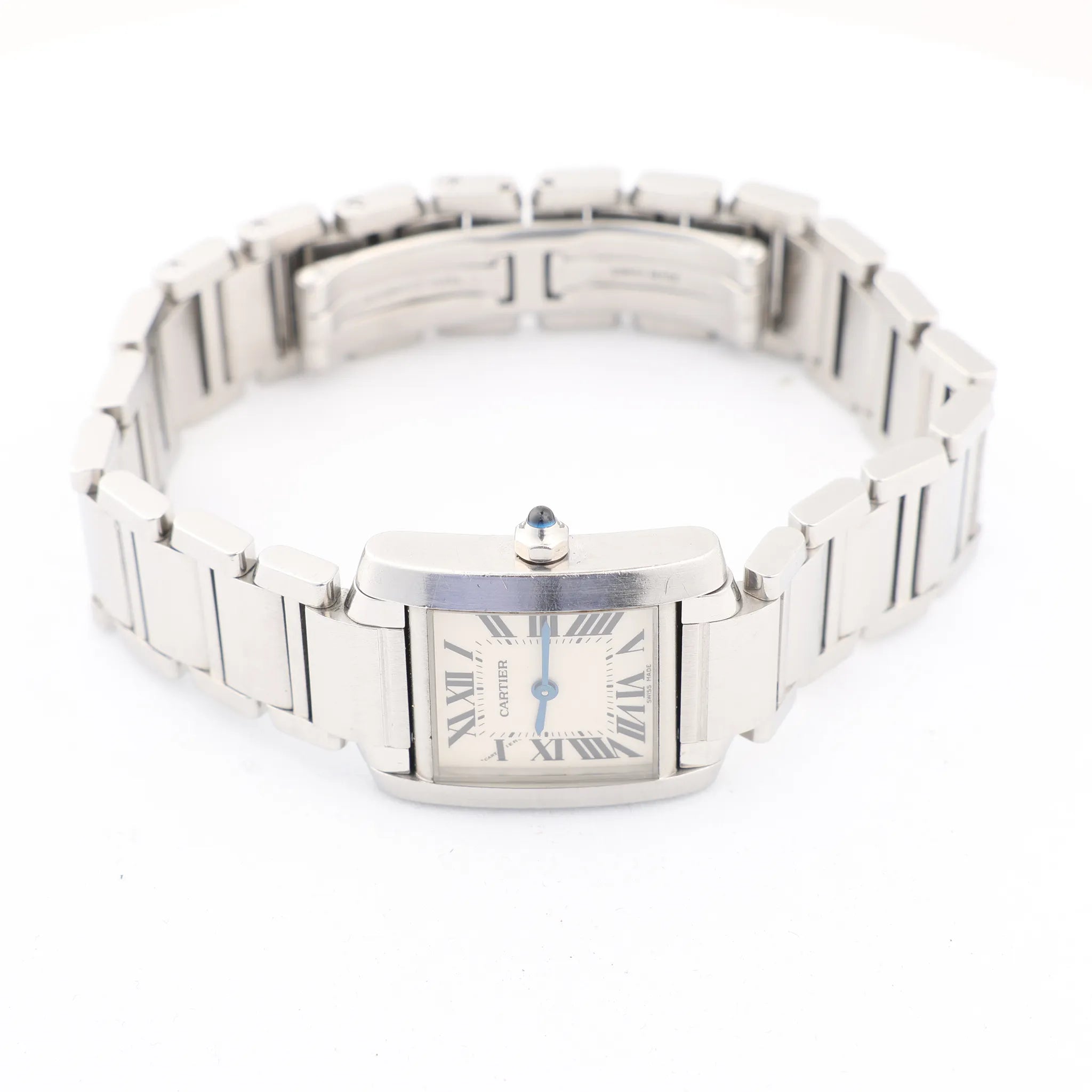Cartier Tank Francaise SM W51008Q3 SS x QZ Watch with Silver Dial