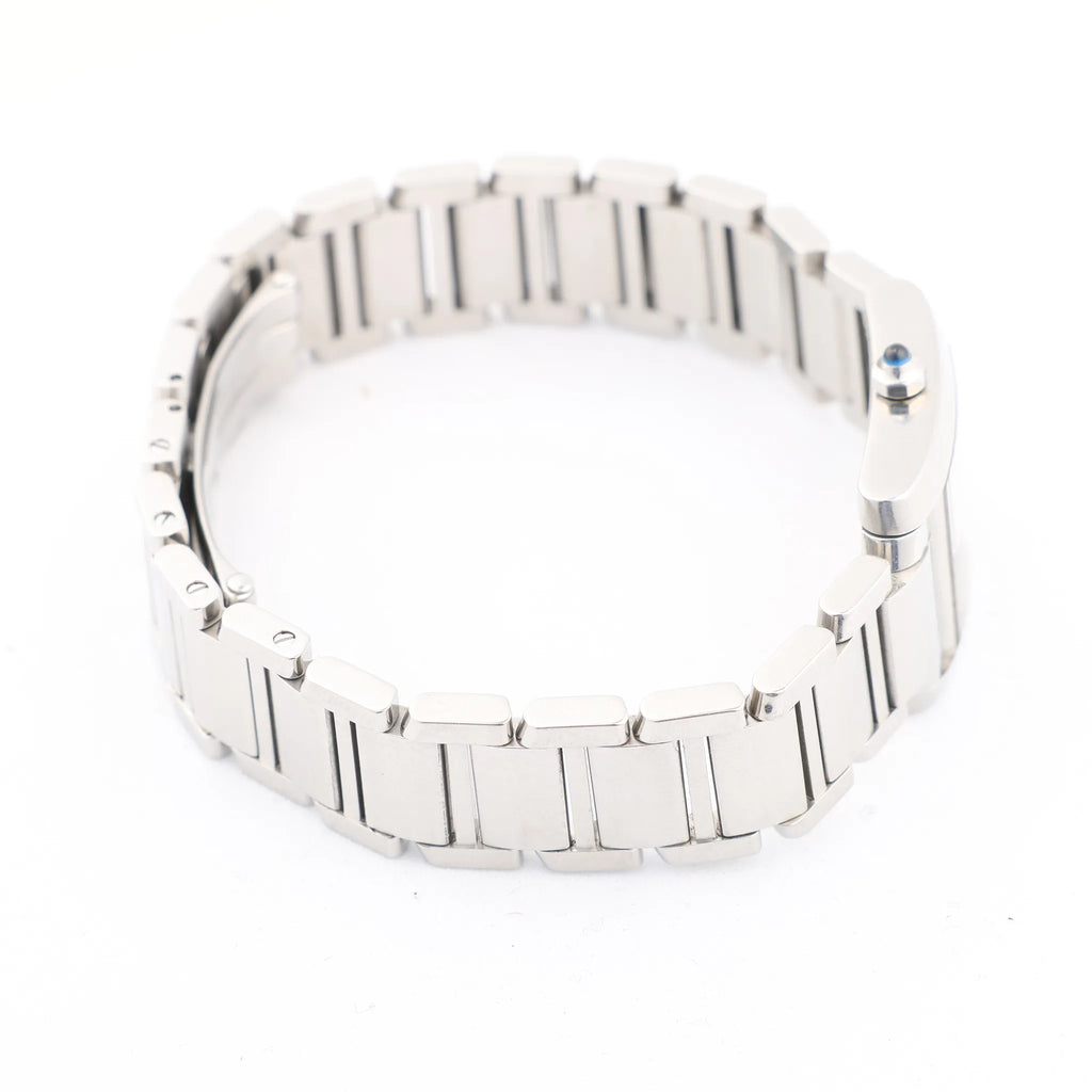 Cartier Tank Francaise SM W51008Q3 SS x QZ Watch with Silver Dial