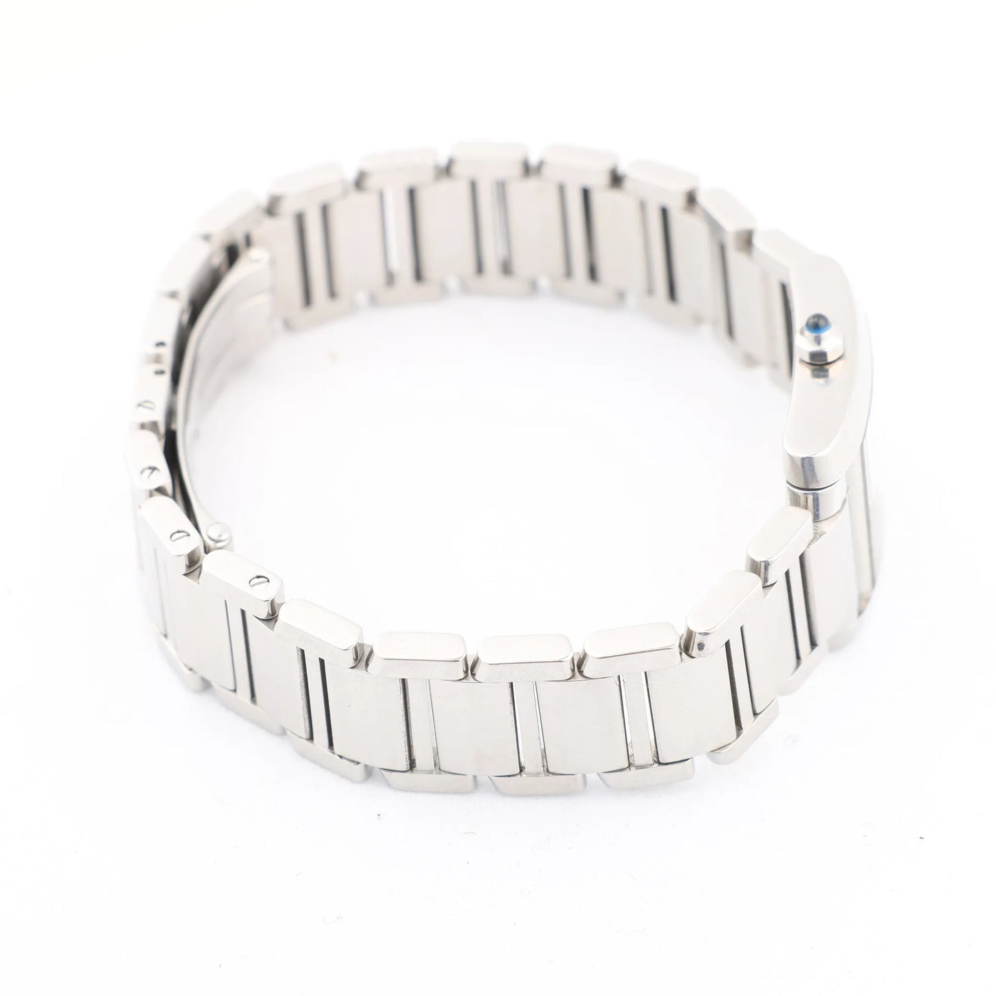 Cartier Tank Française SM W51008Q3 SS x QZ Uhr mit silbernem Zifferblatt