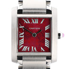 Cartier Tank Francaise SM W51030Q3 SS QZ Watch with Pink Dial