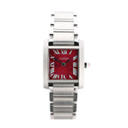 Cartier Tank Francaise SM W51030Q3 SS QZ Watch with Pink Dial