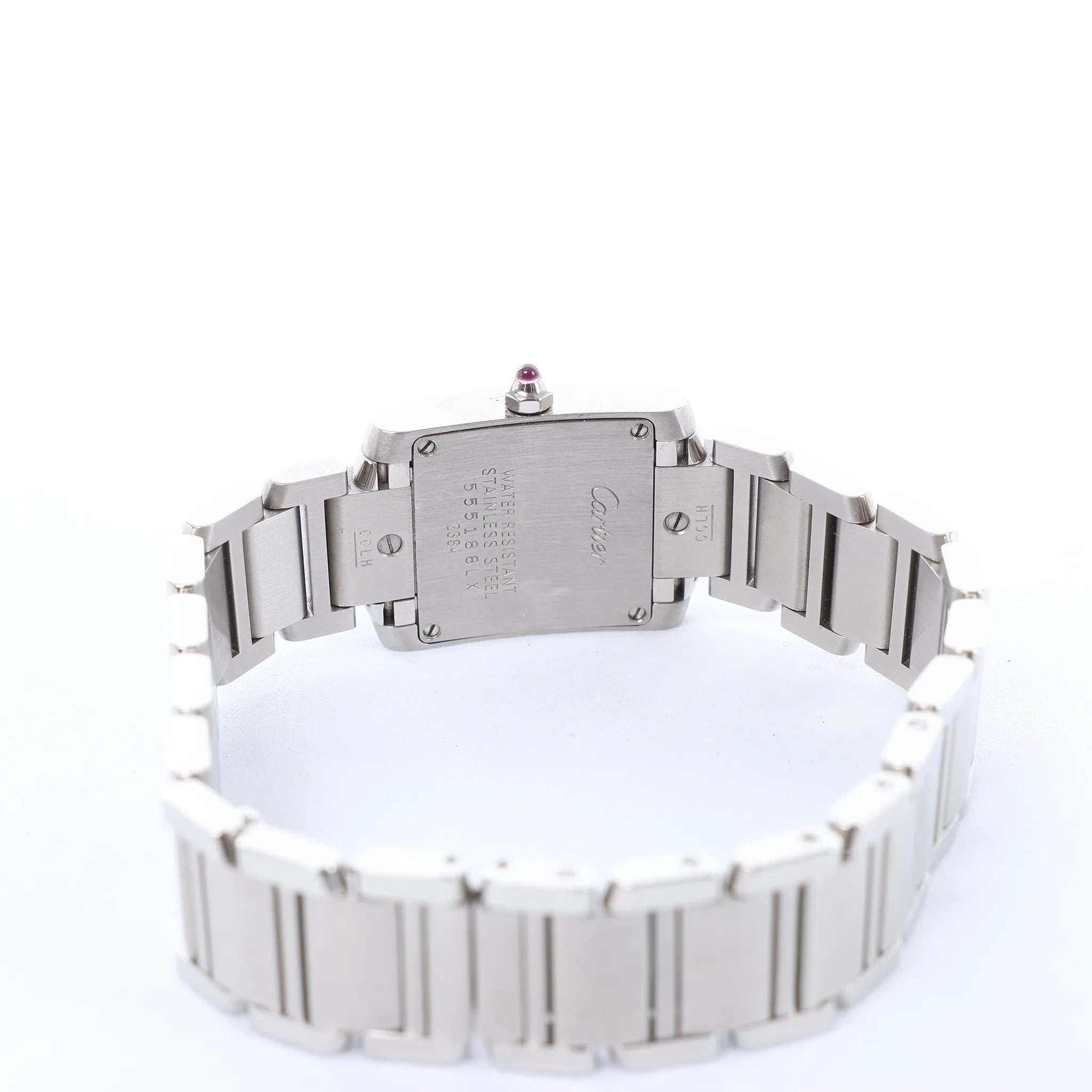 Cartier Tank Francaise SM W51030Q3 SS QZ Watch with Pink Dial