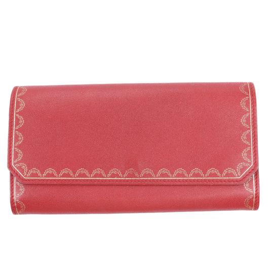 Portefeuille long en cuir Cartier Garland Doo Cartier bordeaux