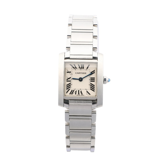Montre Cartier Tank Francaise W51008Q3 2384533804LX SS QZ, cadran ivoire
