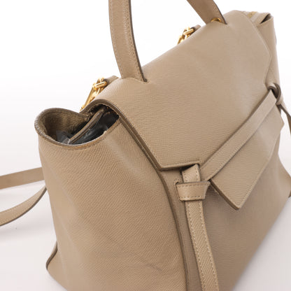 Celine Belt Bag Mini Leather 2way Handbag in Beige