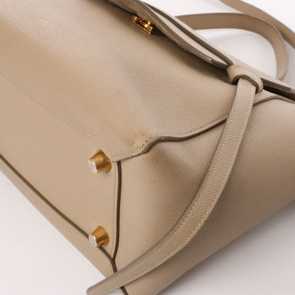 Celine Belt Bag Mini Leather 2way Handbag in Beige