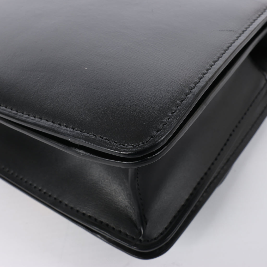 CELINE Classic Box Small Leather Crossbody Bag in Black