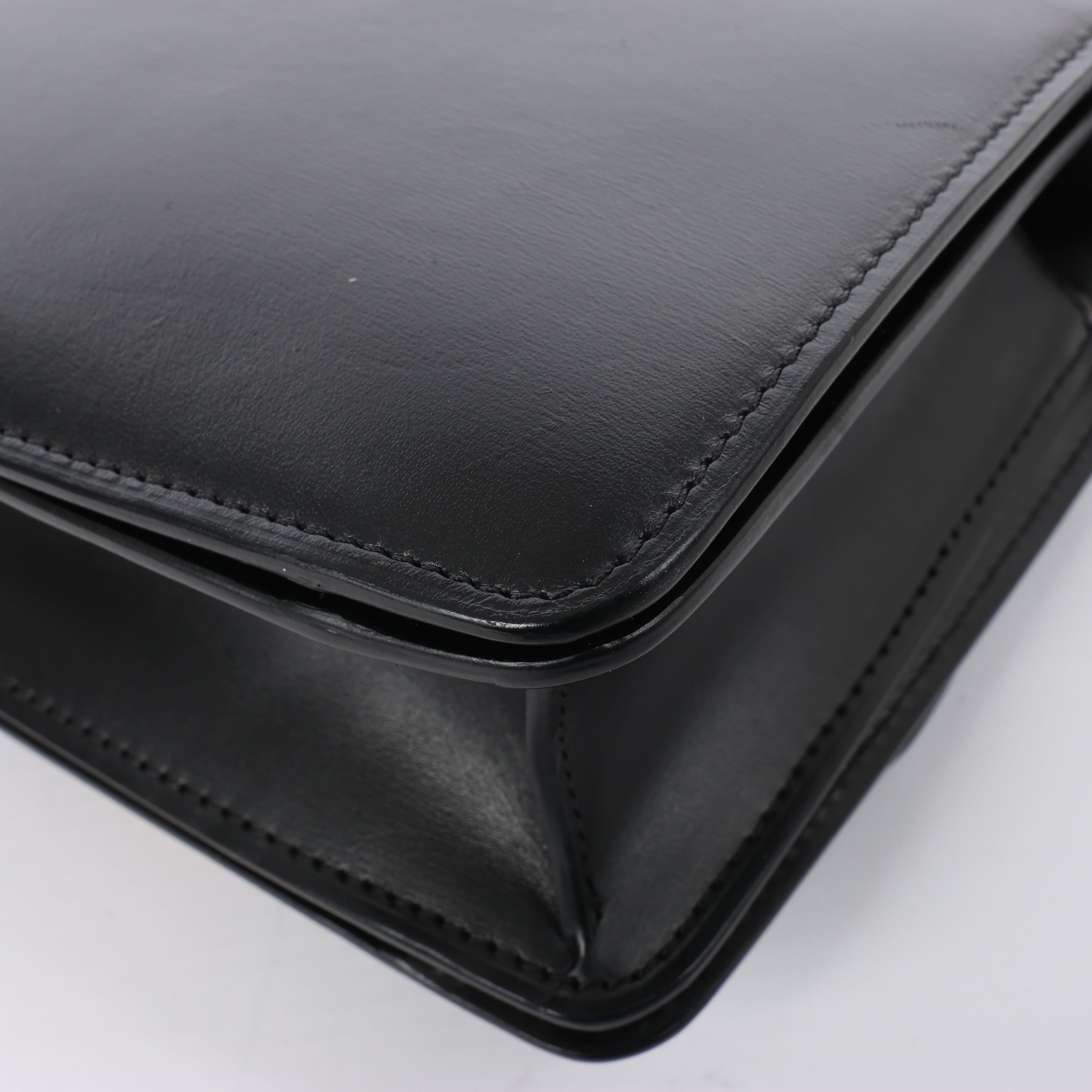 CELINE Classic Box Small Leather Crossbody Bag in Black