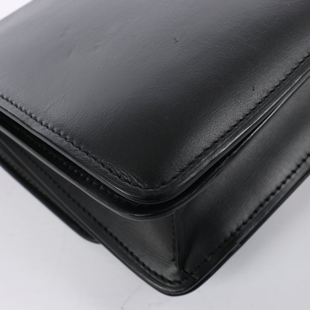 CELINE Classic Box Small Leather Crossbody Bag in Black