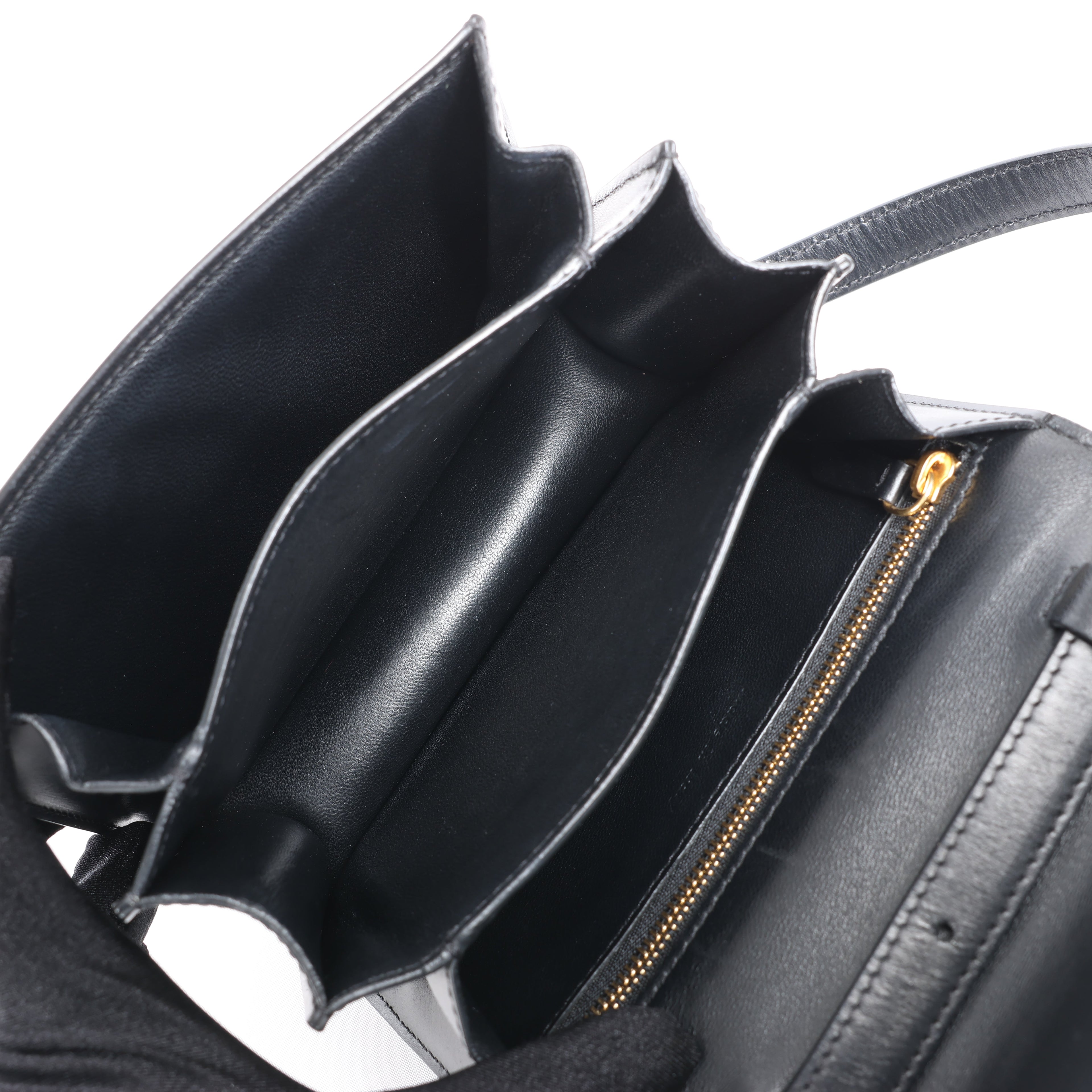 CELINE Classic Box Small Leather Crossbody Bag in Black