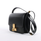 CELINE Classic Box Small Leather Crossbody Bag in Black