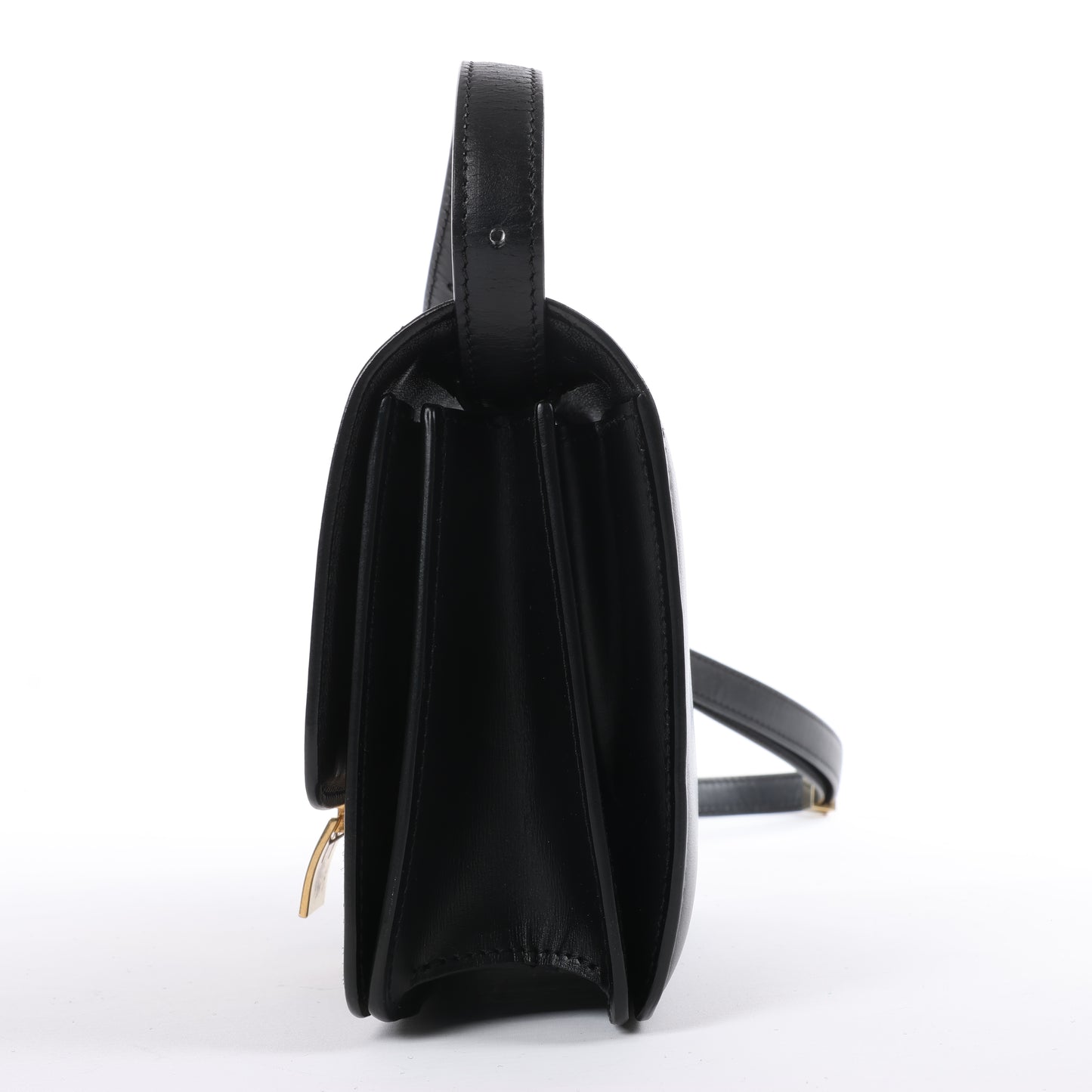 CELINE Classic Box Small Leather Crossbody Bag in Black