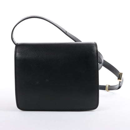 CELINE Classic Box Small Leather Crossbody Bag in Black
