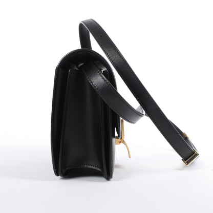 CELINE Classic Box Small Leather Crossbody Bag in Black