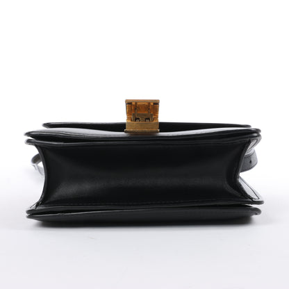 CELINE Classic Box Small Leather Crossbody Bag in Black