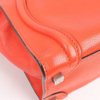 Celine Luggage Micro Leather Handbag in Red