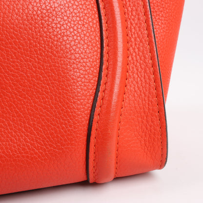 Celine Luggage Micro Leather Handbag in Red