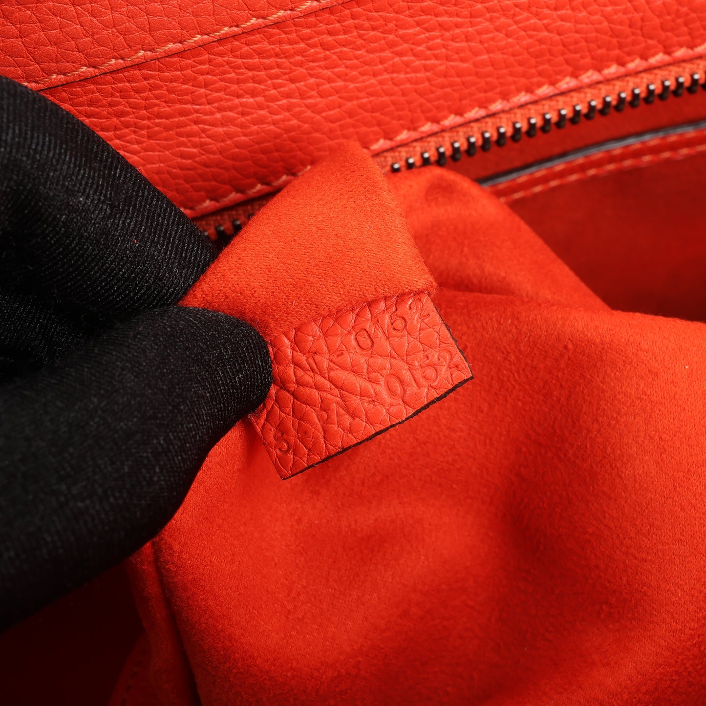 Celine Luggage Micro Leather Handbag in Red