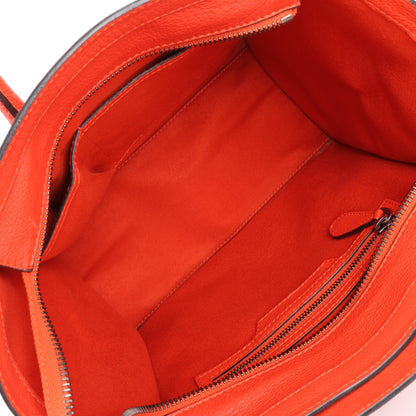 Celine Luggage Micro Leather Handbag in Red