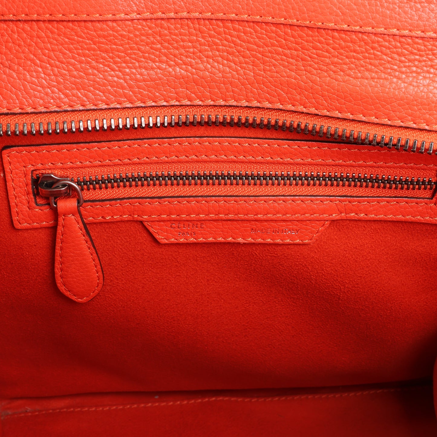 Celine Luggage Micro Leather Handbag in Red