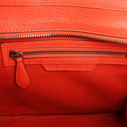 Celine Luggage Micro Leather Handbag in Red