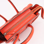Celine Luggage Micro Leather Handbag in Red
