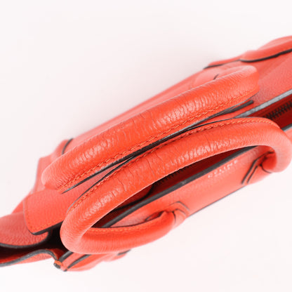 Celine Luggage Micro Leather Handbag in Red