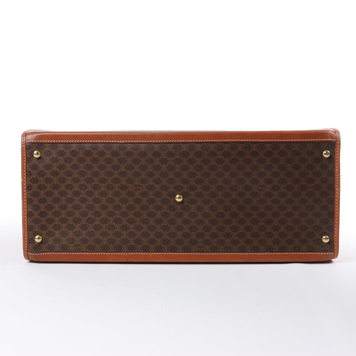 Celine Macadam PVC & Leather Attache Travel Bag in Brown