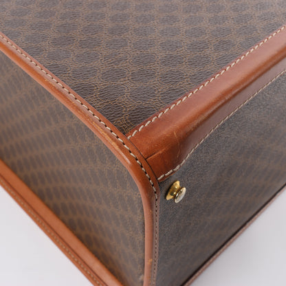 Celine Macadam PVC & Leather Attache Travel Bag in Brown