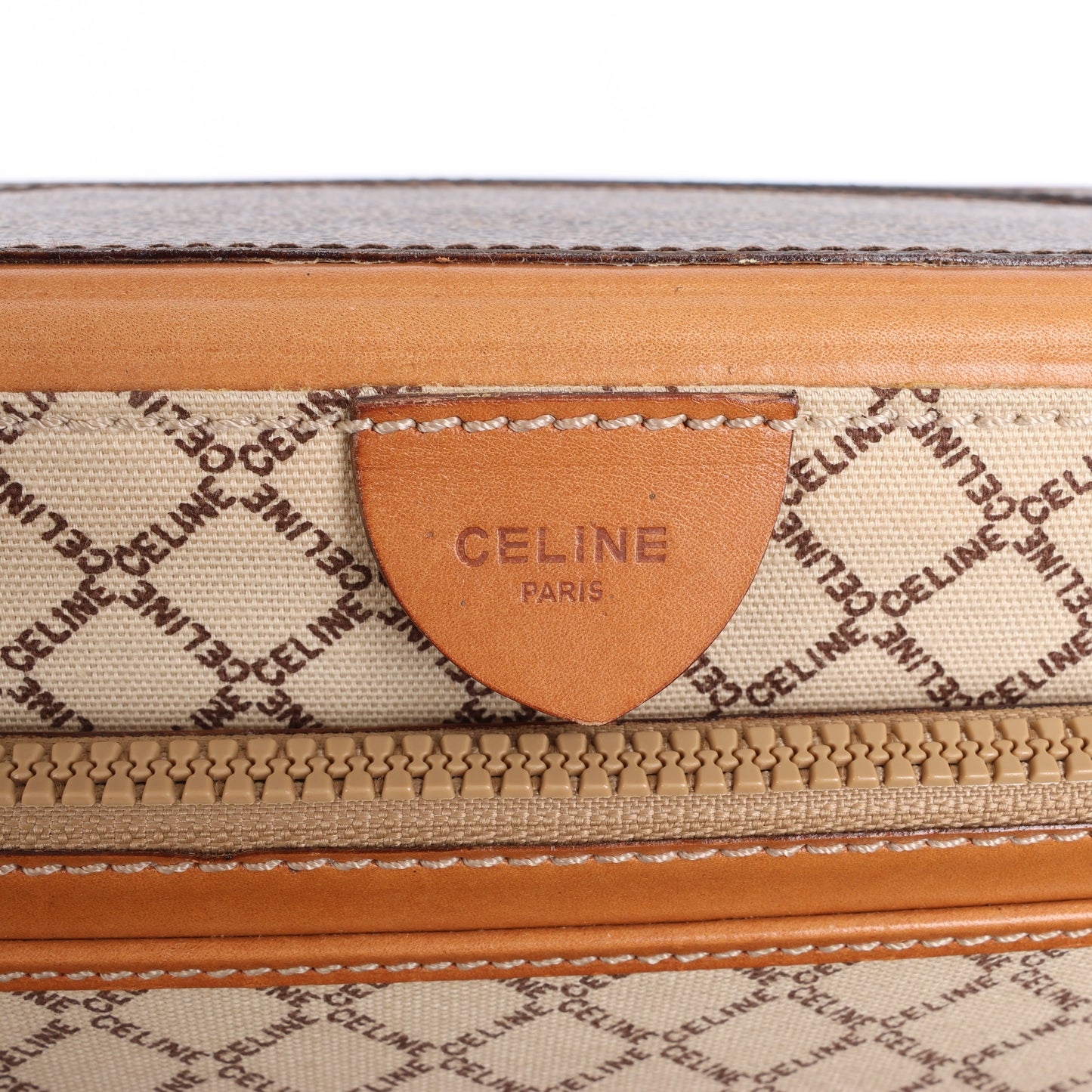 Celine Macadam PVC & Leather Attache Travel Bag in Brown