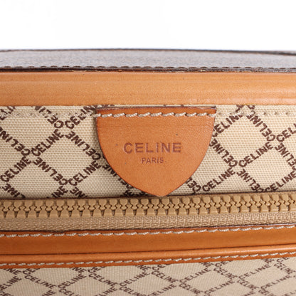 Celine Macadam PVC & Leather Attache Travel Bag in Brown