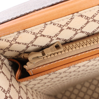 Celine Macadam PVC & Leather Attache Travel Bag in Brown