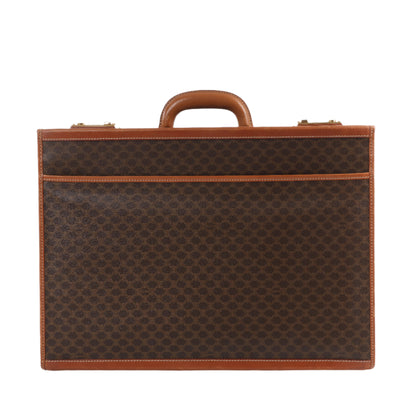 Celine Macadam PVC & Leather Attache Travel Bag in Brown