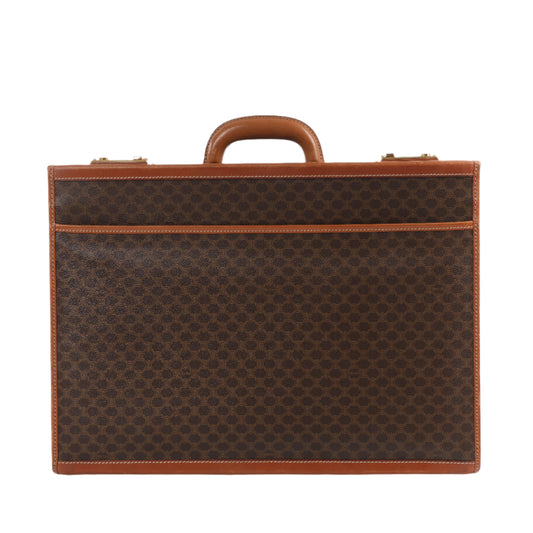 Celine Macadam PVC & Leather Attache Travel Bag in Brown
