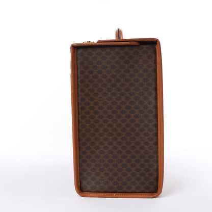 Celine Macadam PVC & Leather Attache Travel Bag in Brown