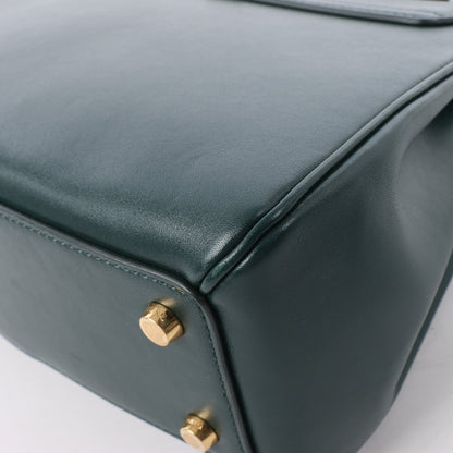 Celine Smooth Calfskin Sac 16 Small Handbag in Green