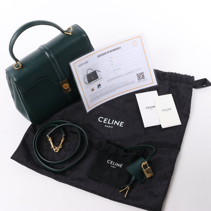 Celine Smooth Calfskin Sac 16 Small Handbag in Green