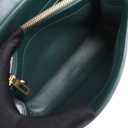 Celine Smooth Calfskin Sac 16 Small Handbag in Green
