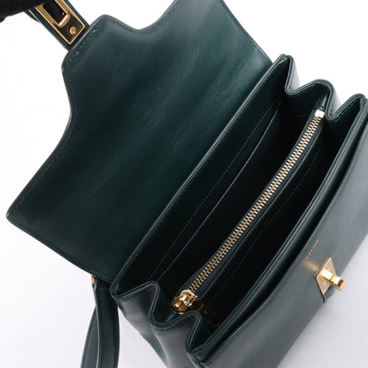 Celine Sac 16 Small Smooth Leather Handbag in Green