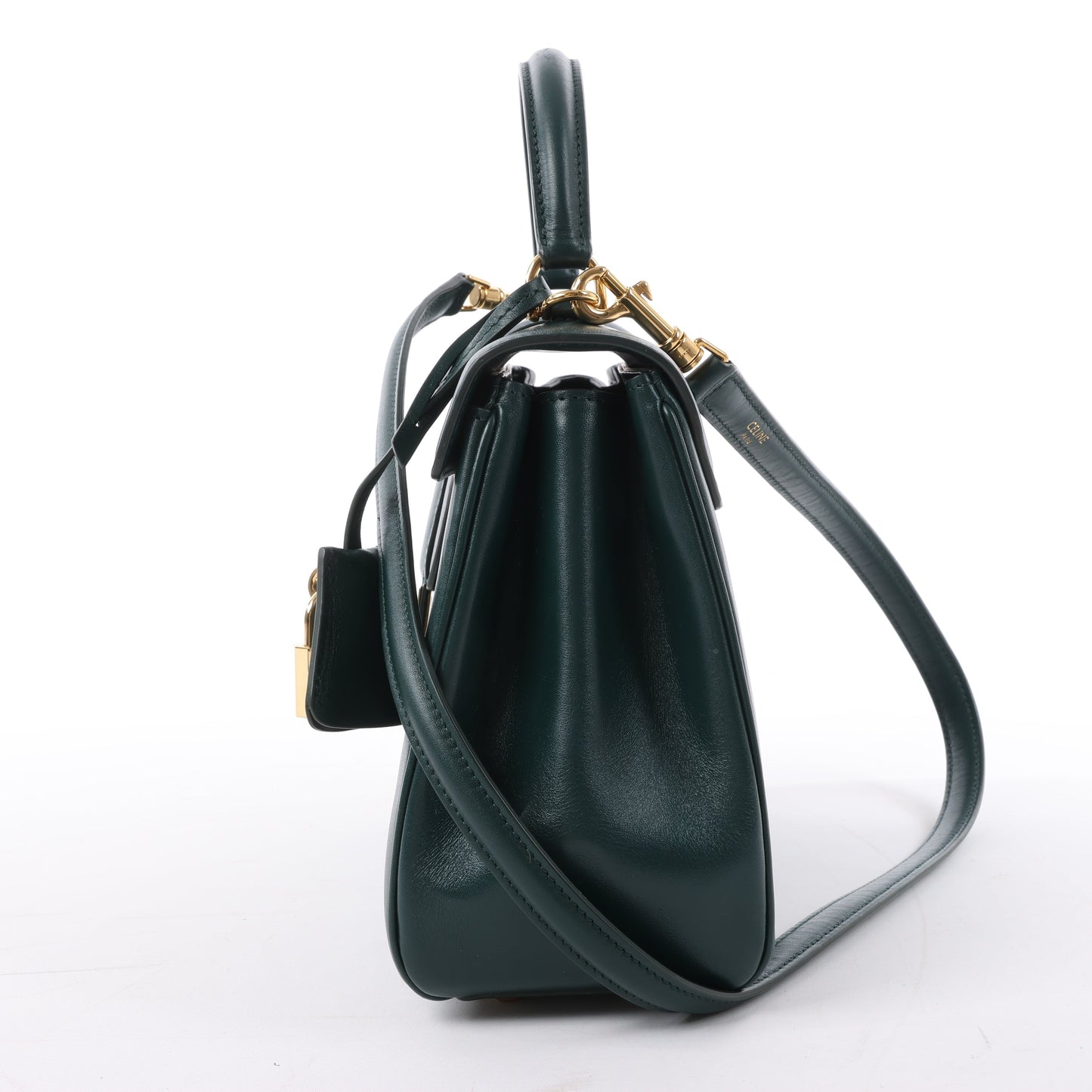 Celine Sac 16 Small Smooth Leather Handbag in Green