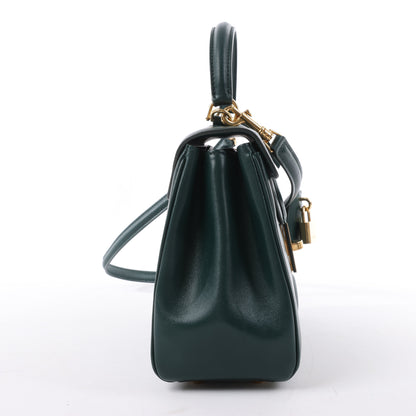 Celine Smooth Calfskin Sac 16 Small Handbag in Green